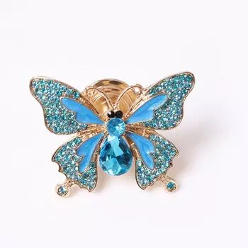 1шт хрустальная ручка-бабочка акриловая алмазная ручка для шкафа ящика прочная цветная алмазная бабочка золото серебро синий