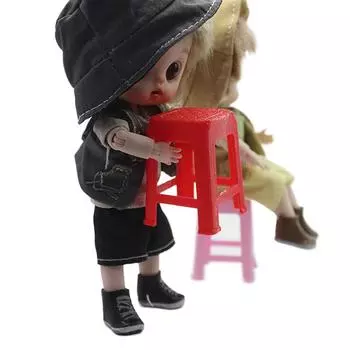 1шт. Игрушка для гостиной 1:12 Мини-кукольный домик Моделирование Пластиковый Табурет Маленький Стул Модель Кукольный Дом Мебель Аксессуары Украшения 1