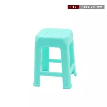 1шт. Игрушка для гостиной 1:12 Мини-кукольный домик Моделирование Пластиковый Табурет Маленький Стул Модель Кукольный Дом Мебель Аксессуары Украшения красный