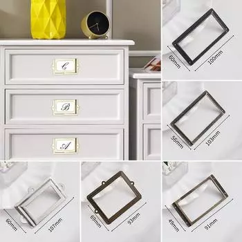 1шт именные бирки рамка этикетки держатель для карт антикварный квадратный ящик выдвижной шкаф металл