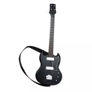 1шт имитация ремня гитары модель 1:12 кукольных миниатюрных музыкальных электрогитар для детей, музыкальная игрушка, украшение для дома чёрный