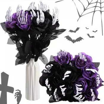 1шт имитация стрельбы реквизит черные и красные розы украшение для вечеринки Хэллоуин побег комната набор