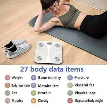 1шт интеллектуальные электронные весы, измерение веса и жира в организме, небольшие бытовые весы для измерения жира в организме, чёрный