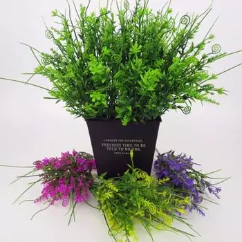 1шт искусственная трава пластик дома свадьба 5 веток моделирование растений DIY декор розы красного