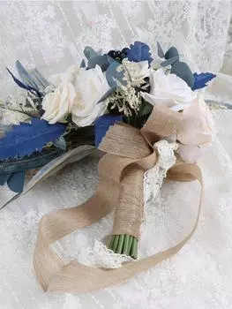 1шт искусственные цветы свадебные букеты для невесты свадебный букет каскадные свадебные букеты для невесты для свадебной церемонии и годовщины фиолетовый