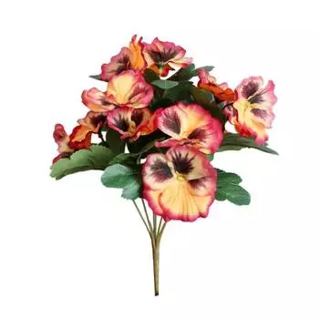 1шт искусственный цветок анютины глазки сад DIY этап вечерние дома свадьба ремесло украшения оранжевый/жёлтый