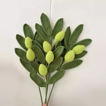 1шт искусственный цветок букет искусственных цветов плетеная шерсть лимон оливковый подарок на день рождения 50*18cm