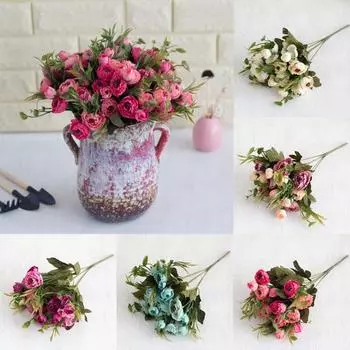 1шт искусственный цветок домашний сад этап свадебная композиция партия DIY украшения розовый