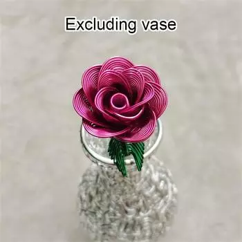 1шт искусственный цветок металлическая модель имитация цветов без вазы для цветов роза модель День святого Валентина 23см розовый