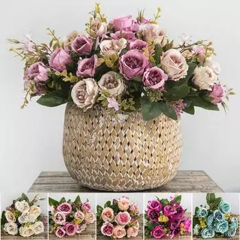 1шт искусственный цветок роза DIY производительность сад свадьба домашняя вечеринка фото реквизит синий