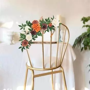 1шт искусственный цветок свадебные украшения прохода гирлянда центральные элементы цветочная композиция свадебные цветы для приветственного знака стулья цветочный декор белый
