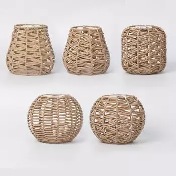 1шт искусственный ротанг плетеный абажур винтажный ротанг декоративный B&B люстра освещение японские лампы столовая многостильный