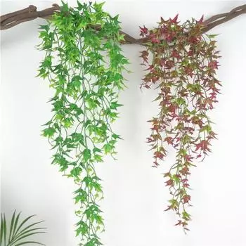 1шт искусственный шелк лоза завод плетеная ива из ротанга свадебный домашний висячий декор зелёный