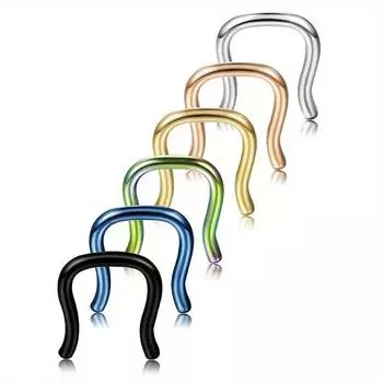 1шт из нержавеющей стали простое кольцо в носу U-образный крючок для ушей иглы серьги пирсинг ювелирные изделия 1.0x8mm