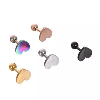 1шт из нержавеющей стали сердце любовь уха спираль хрящ пирсинг серьги шпильки серебряный