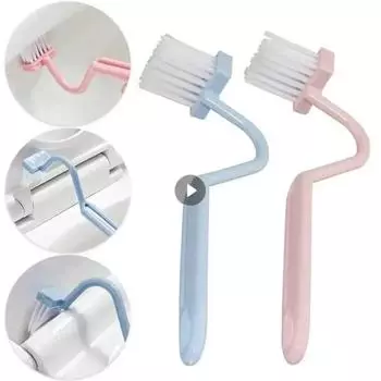 1шт изогнутая щетка для чистки туалета S-образной формы V-образной формы маленькая детская туалетная щетка без мертвого угла маленькая чистящая щетка с длинной ручкой зелёный