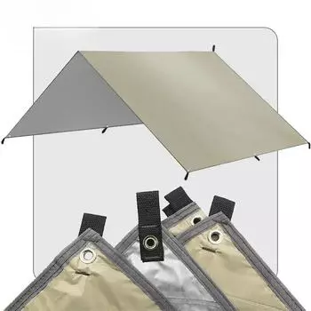 1шт кемпинговый брезент водонепроницаемый тент туристический тент тент садовый навес пляжный солнцезащитный козырек на открытом воздухе сверхлегкий укрытие от солнца 3*3m зелёный