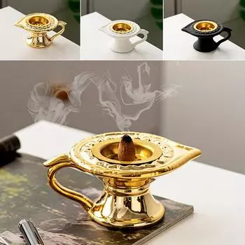 1шт Керамическая курильница для благовоний на Ближнем Востоке Арабские фестивали Божественная лампа Курильница для благовоний на Рамадан Фестиваль