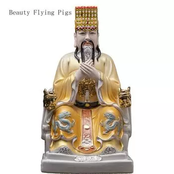 1шт керамическая нефритовая статуя императора и королевы-матери для домашнего зала Будды с предложением фэн-шуйского орнамента
