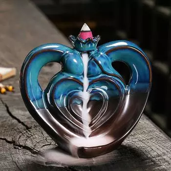 1шт керамическая ручная работа дизайн обратного потока домашний декор в форме сердца ко Дню святого Валентина украшения для дома без благовоний держатель для благовоний