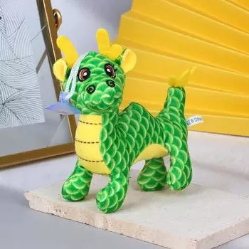 1шт китайский талисман зодиака мультфильм дракон милые животные мягкая кукла плюшевая игрушка зелёный