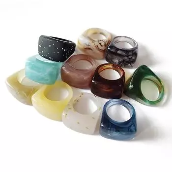 1шт кольцо на палец кольцо акриловое однотонное мраморное дизайн модные ювелирные изделия подарок женские аксессуары