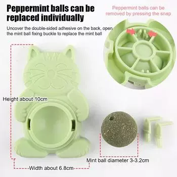 1шт кошачий шарик кошачья мята чистый натуральный кошачья мята чистый питомец кошачий конфета лижет шарик закуски вращающийся устойчивый к укусам игрушка для кошек игрушки для кошек принадлежности для кошек зелёный