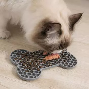 1шт кость силиконовая лижущая подушечка медленное питание подушечка медленное питание для собак красный