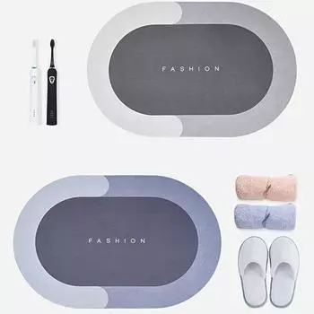 1шт. Коврик для ванной комнаты, впитывающий воду, противоскользящий, быстросохнущий, устойчивый к загрязнению, коврик для ванной комнаты, коврик для пола в ванной, коврик для ванной комнаты - простой в уходе синий