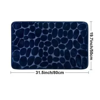 1шт. коврик с тисненым узором в виде гальки для ванной комнаты, гостиной, кухни, ковер, мягкий нескользящий быстросохнущий коврик для ванной комнаты, семейная ванная комната 500MMx800MM чёрный
