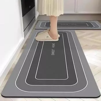 1шт. Коврики для кухни из диатомовой грязи, водопоглощающие нескользящие коврики, длинные полосы грязеотталкивающих ковров, коврики для входной двери 40x60cm