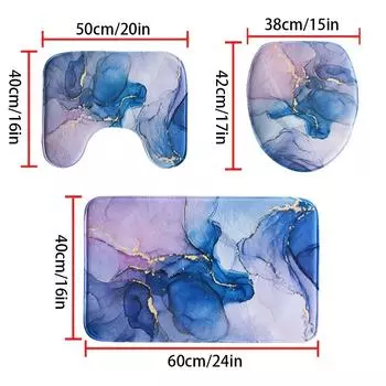 1шт коврики для ванной комнаты, коврики для ванной комнаты, туалетные коврики U-образного типа, супермягкие коврики для ванной комнаты, мягкие впитывающие коврики из микрофибры, декор ванной комнаты 400MMx600MM синий