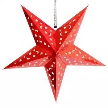 1шт красочный подвесной фонарь звезда 3D пентаграмма абажур рождественское украшение серебряный