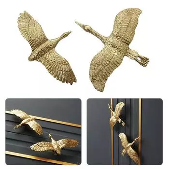 1шт креативная ручка Wild Goose для комода, дверная ручка для шкафа, одно отверстие, латунная ручка для ящика