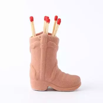 1шт креативные керамические спичечные сапоги Striker Matchpot Cowboy Boot держатель спичек поставляется с воспламенителем светло-коричневого