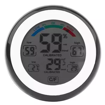 1шт креативный цифровой ЖК-термометр температуры гигрометр электронный измеритель влажности (черный) чёрный