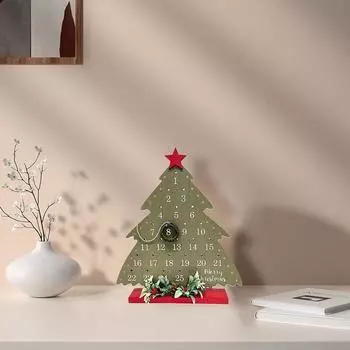 1шт креативный деревянный календарь обратного отсчета рождественская елка ротанговый обруч настольное украшение мода