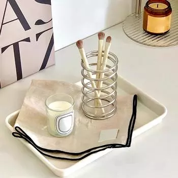 1шт креативный модный держатель зубных щеток с резьбой полая настольная декоративная стойка для хранения серебряный