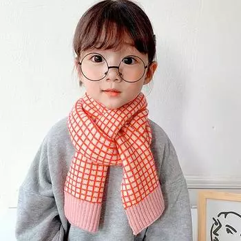1шт крест шарфы мягкие удобные детские шарфы шейные платки сплошной цвет зимние теплые милые клетчатые уличные ветрозащитные