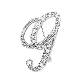 1шт кристалл 26 английских букв брошь булавка пара мемориальные украшения любовь подарки серебряный