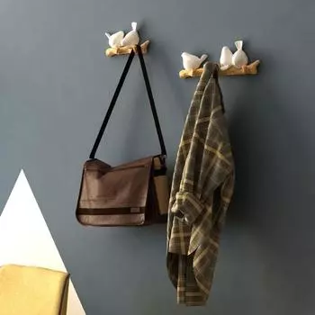 1шт. Крючок для одежды для дома, настенное крепление, без проколов, вешалка, декоративные крючки для хранения, крючок для птиц 21x5.5x11.5cm