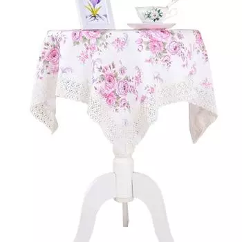 1шт круглый чехол для стола пылезащитный чехол для стола чехол для прикроватного столика полиэстеровая скатерть фиолетовый/белый