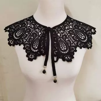 1шт кружевной ткани ручной работы крючком вышивка шаль дамы солнцезащитный крем блузка стиль чёрный