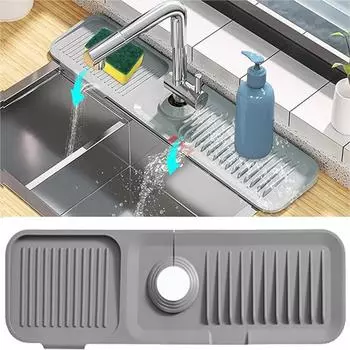 1шт кухонный коврик для мойки, коврик для слива, коврик для раковины, силиконовый коврик для сушки кухонного фартука