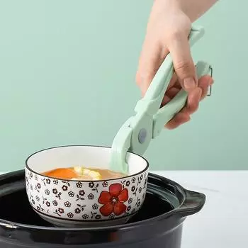 1шт кухонный зажим против ожогов силиконовый кухонный зажим для тарелок против ожогов сковородка зажим против ожогов подъемник кухонные аксессуары гаджеты зелёный