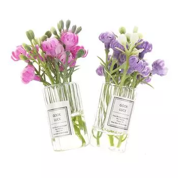 1шт кукольный домик миниатюрный реквизит ваза орнамент розы красного