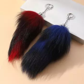 1шт кулон лисий хвост брелок большой искусственный мех женский кулон автомобильный брелок сумка подвески многоцветный