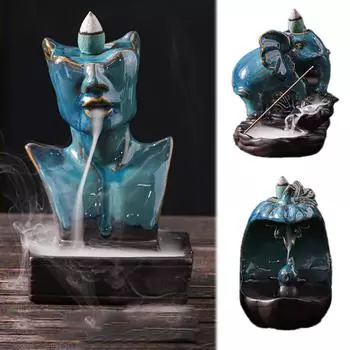 1шт курильница с изображением слона и тыквы, керамический держатель для благовоний с обратным потоком