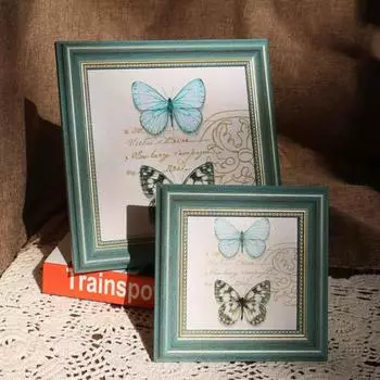 1шт квадратная американская фоторамка ретро фоторамка сервировка стола креативная фоторамка дети 8.9*12.9 королевский синий