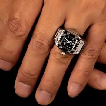 1шт кварцевые часы кольцо часы цифры циферблат прямоугольник унисекс модные украшения подарки белый